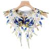 Exquisite Small Shawl with Ancient Style Embroidery Floral Pearl Beading Neckline Fake Collar Hanfu Costume Accessory