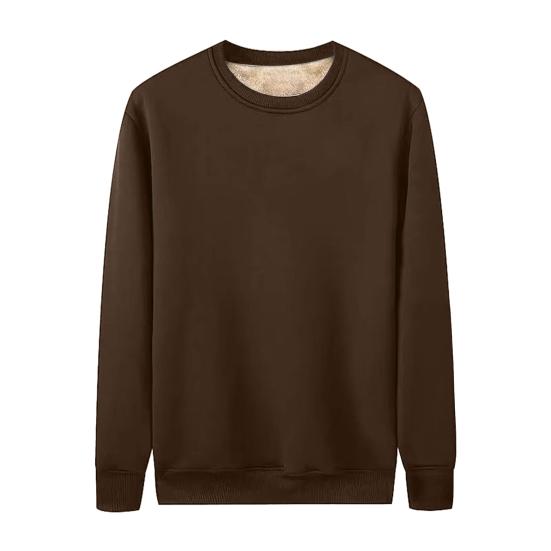 Мужской свитшот на флисовой подкладке, с длинным рукавом, круглым вырезом, утолщенный пуловер, теплый, осенне-зимний, повседневный свитшот для улицы, работы, ежедневных дел