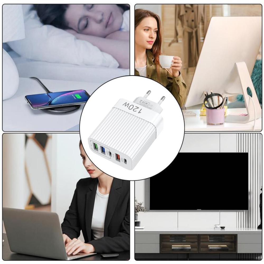 Для Xiaomi 120 Вт супер быстрое зарядное устройство Head Ultra Charger 5port 3 Usb 2 Type C 10A зарядное устройство быстрая высокоскоростная зарядка для Xiaomi Samsung