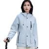 Women Men Waterproof Jacket Rain Coat Windbreaker Hooded for Outdoor Hiking Climbing Traveling