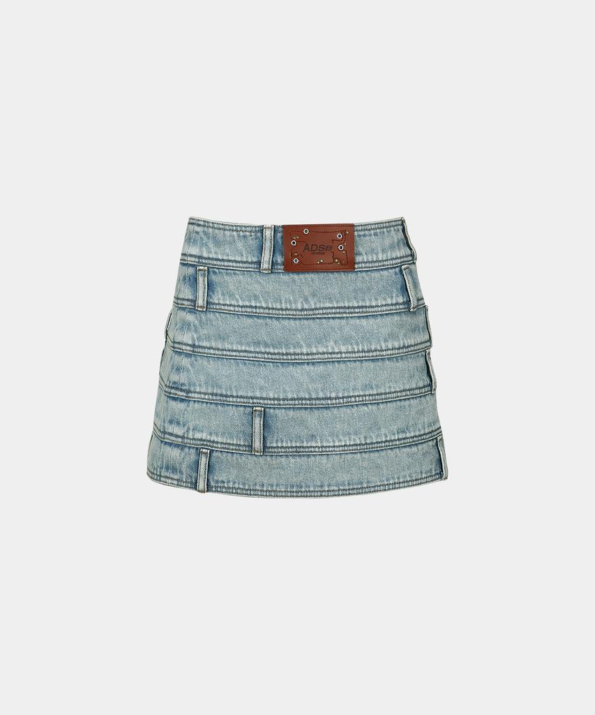 Andersson Bell New Dua Multi-Waisted Denim Skirt Apa713W(Light Blue)