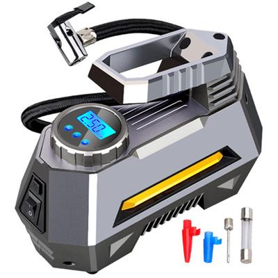 Портативный воздушный компрессор с цифровым манометром и фонарем