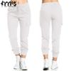 Women's Fashion Casual Solid Color Print High Waist Trousers Pants & Capris