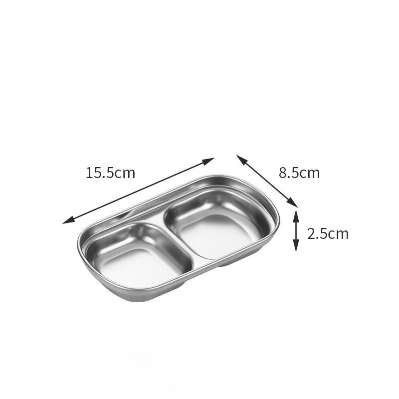 Блюдо для приправ из нержавеющей стали 304, многосекционная миска для макания в горячее блюдо, уксус, соевый соус кимчи, тарелка для закусок, кухонная утварь