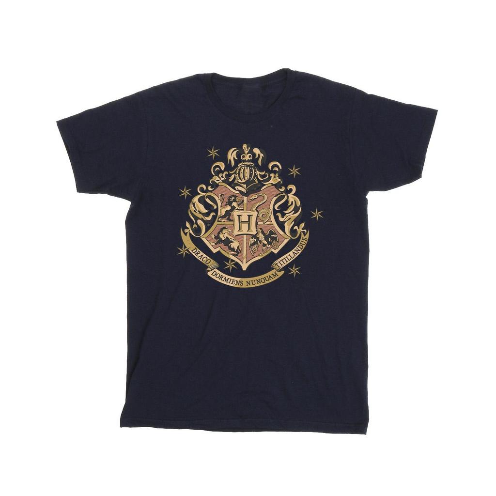 Harry Potter Mens Gold Hogwart Crest T-Shirt