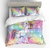 Комплект пододеяльника для девочек Единорог Размер Full/Queen Покрывало для одеяла Детский постельный комплект Мультяшный Мягкий Микрофибра Покрывало Розовый Роза