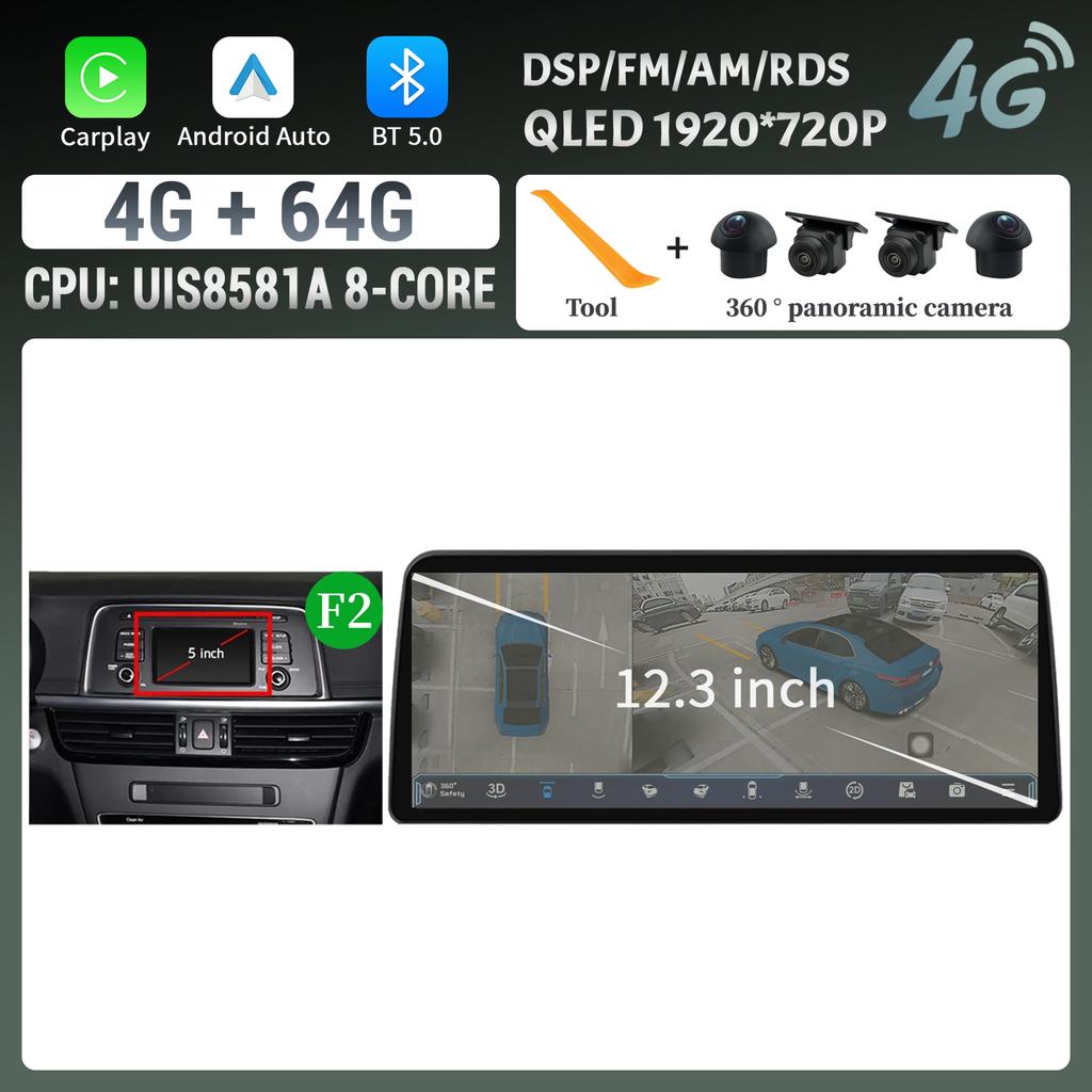 12,3-дюймовый Android 14 для KIA K5 Optima 2015 2016 2017 2018 2019 Автомагнитола Мультимедиа Навигация GPS Carplay Стерео Сенсорный экран