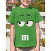 M&M Шоколадные Бобины Инновационные Детские Футболки Высокое Качество Мальчики Детская Одежда Веселый 3D Мультяшный Принт Летние Футболки с Круглым Вырезом 3D Печатные Аниме Топы