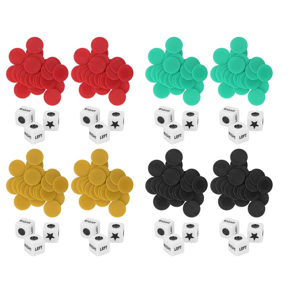 2 Set Left Right Center Dice Multipurpose Fun Innovative Interaction Dice Chip Game Set for Family P