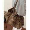Канвасная сумка в стиле колледжа с леопардовым принтом, женская модная повседневная сумка-тоут, универсальная тканевая сумка большой вместимости
