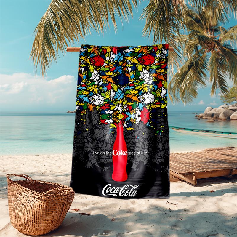 Christmas Gift Halloween Theme Bear Truck Coca Cola beach towel outdoor camping vacation swimming beach towel outdoor absorbent bath towel Y28