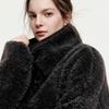 ELLE Женская винтажная шерстяная куртка с воротником-стойкой из замши