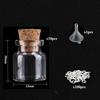 5-10pcs Small Mini Glass Bottles Jars with Cork Stoppers, 100pcs Eye Screws and 1pcs Small Funnels DIY Jewelry Making