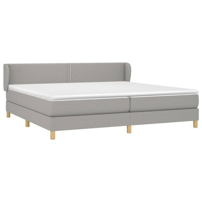 3126749 vidaXL Divan Bed with Mattress Light Grey 200x200cm Fabric