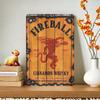 Vintage Fireball Canela Whisky Metal Sign Durable A Living Room Retro Waterproof Easy Hang for Home Bar Kitchen Decorate Signs