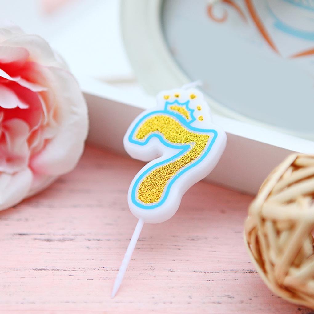 Золотая блестящая свеча-цифра для праздничного торта на свадьбу, украшение для пирога, детский подарок