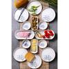 Blue Plane Tree Patterned Luxury Ceramic 14 Piece Elegant Breakfast Set For 6 Persons