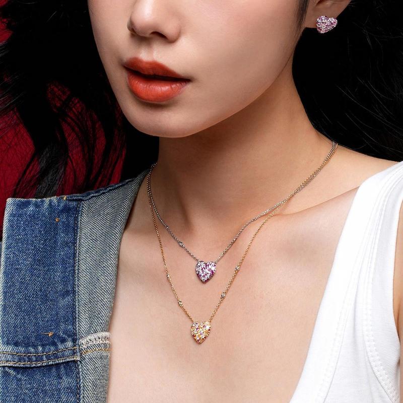 APM Monaco necklace VALENTINE Series [Romantic Confession] Small Colorful Love Hearts Adjustable Exquisite Personality Trendy Gift Box AC7198MOR