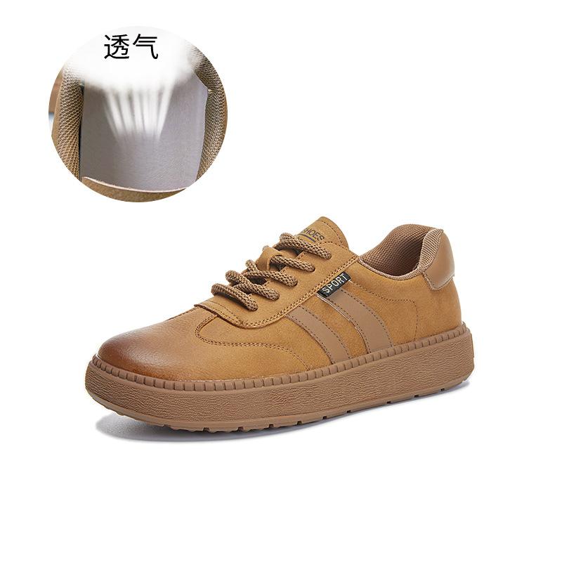 Leather White Shoes Women's 2025 Spring New Platform Sports Retro German Training Shoes Women's Casual Fashion Versatile Women's Shoes