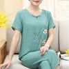 2 шт./компл., модный летний женский комплект, дышащий свободный комплект с короткими рукавами и эластичной резинкой на талии, летний пижамный комплект, повседневная одежда для мамы