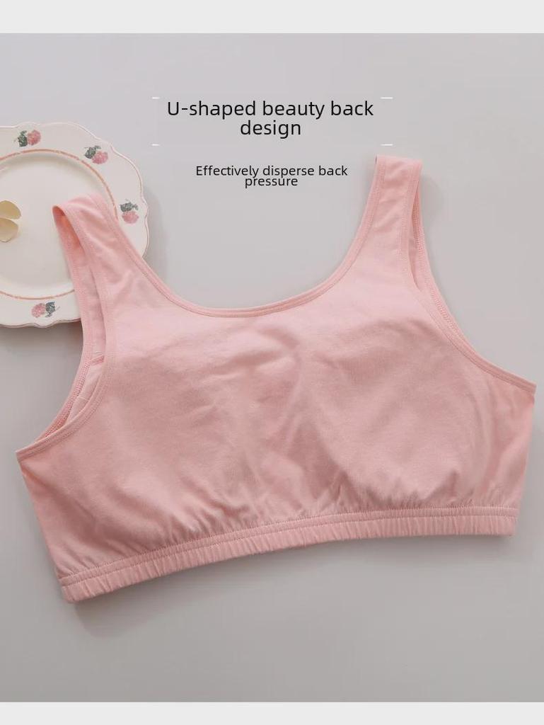 Бюстгальтер Zhangyan Pastoral Style из чистого хлопка: Большая чашка, застежка спереди, широкая спинка, удобные и дышащие, подходят для людей среднего и пожилого возраста.