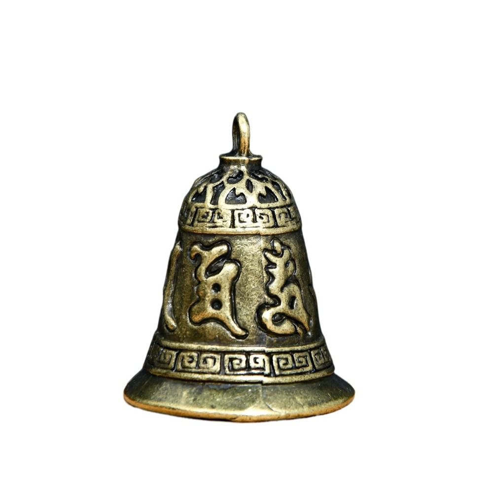 Подвеска-брелок в виде колокольчика в китайском стиле с шестью словами из латуни, хэллоуин, национальный прилив, бронзовый бутик, подвеска-брелок в виде ветряного колокольчика