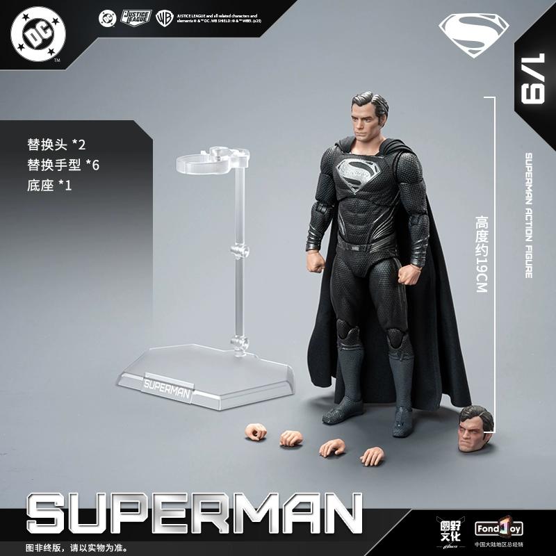 1/9 Fondjoy Black Superman-Val-Zod 2.0 Series Dc Action Figures Assemble Model Desktop Decoration Ornaments Collectible Gifts