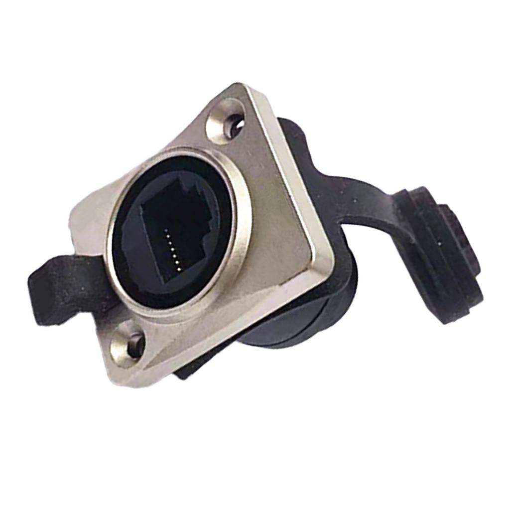 Разъем RJ45 гнездо проходной с крышкой водонепроницаемый стабильная передача данных медный промышленная сетевая розетка серебристый