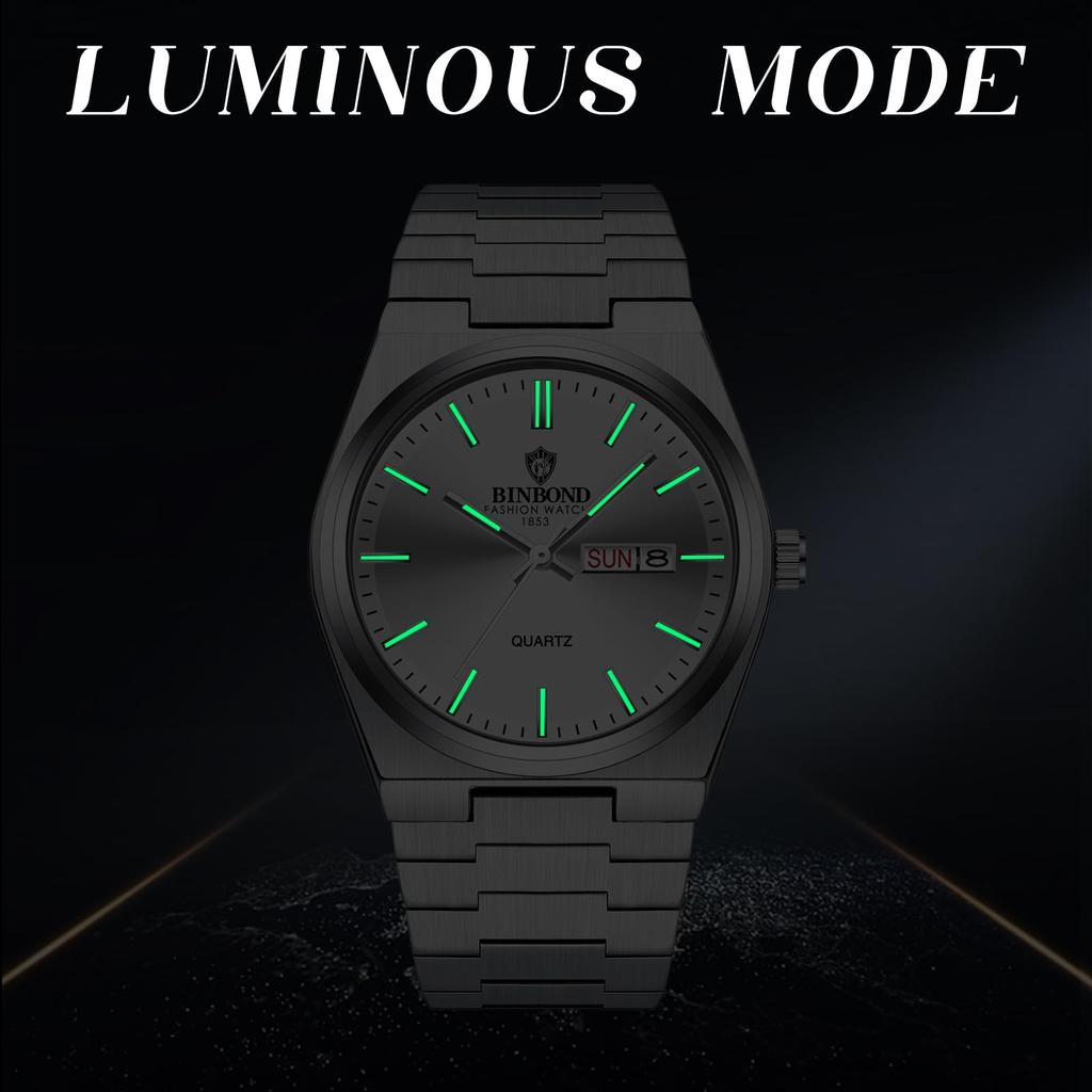 Luminous Watch with Popular Business Watch with Date and Day Detachable Quartz Fashion Watch for and School Perfect Gift for and Boyfriends Men's