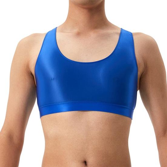 Мужской сексуальный глянцевый шелковистый жилет с круглым вырезом без рукавов, топы на бретельках, сплошной цвет, узкие топы с гладкой поверхностью