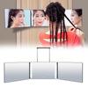Trifold Mirror LED Makeup Mirror 3 Way Mirror for Self Hair Cutting Lightweight Portable Adjustable 
