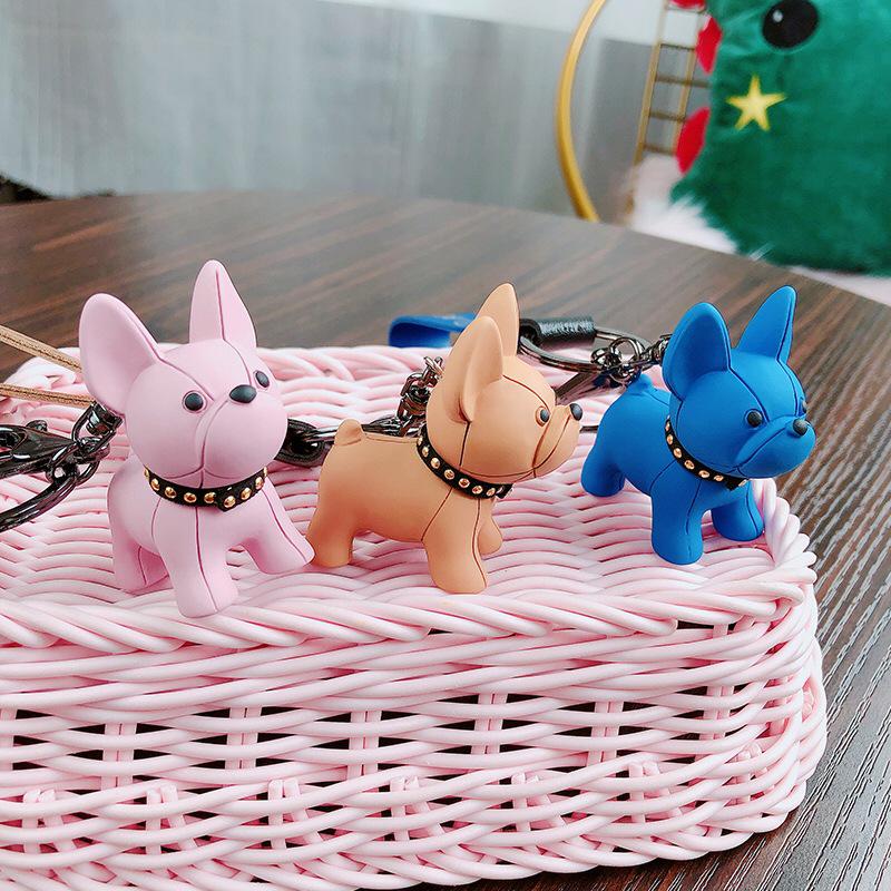 Exquisite Cute French Bulldog Puppy Keychain - Unisex Accessory for Bags