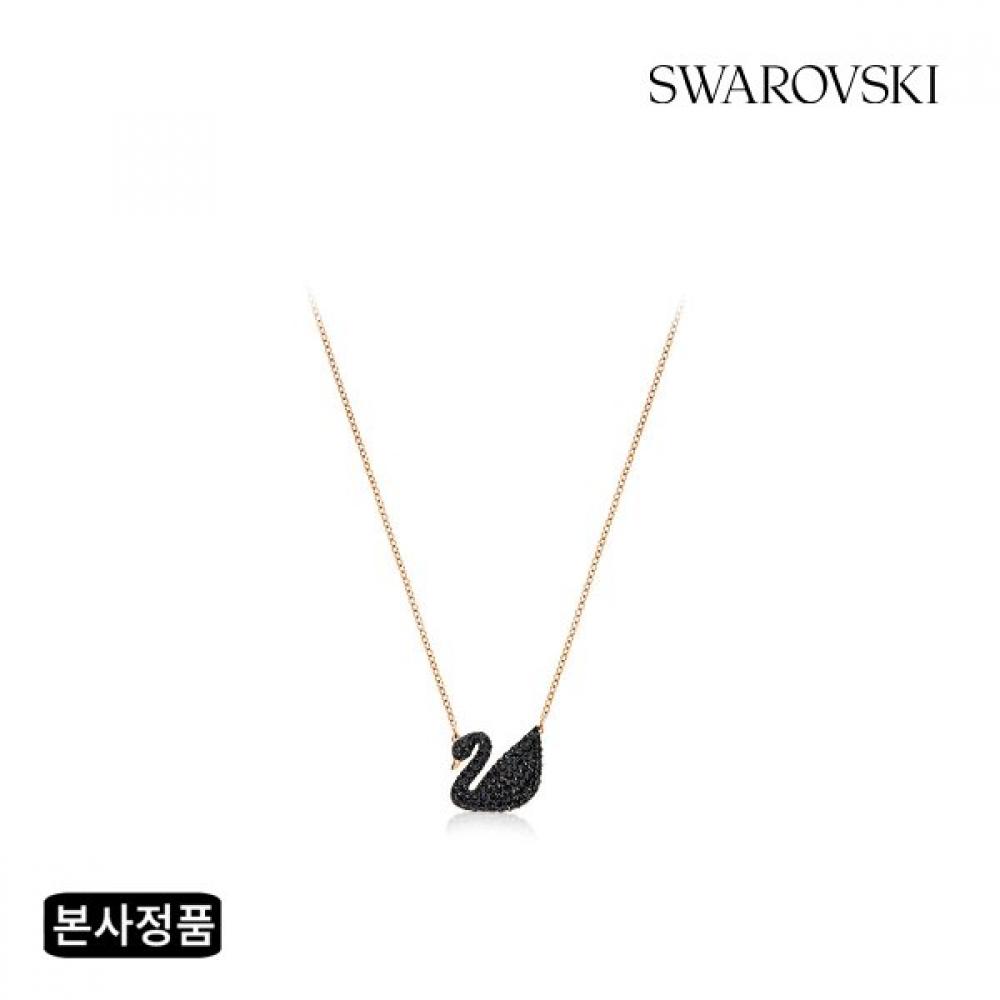 Swarovski Знаменитое Ожерелье «Лебедь» Розовое Золото Черный