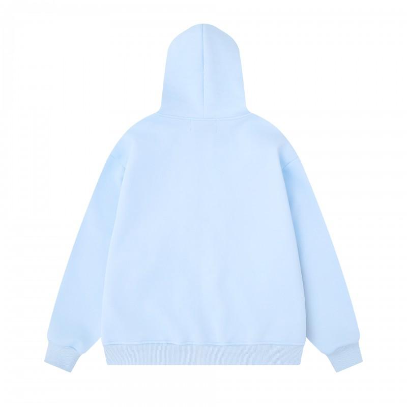 Unisex Oversized Hooded Zip-Up Sweatshirt Vintage American Streetwear Casual Winter Pullover