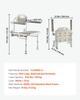 Foldable Shower Chair Wall Mounted, 457mm Folding Shower Seat with Backrest, Armrest & Adjustable Legs, HDPE Fold-Down Bathroom Chair Stainless Steel