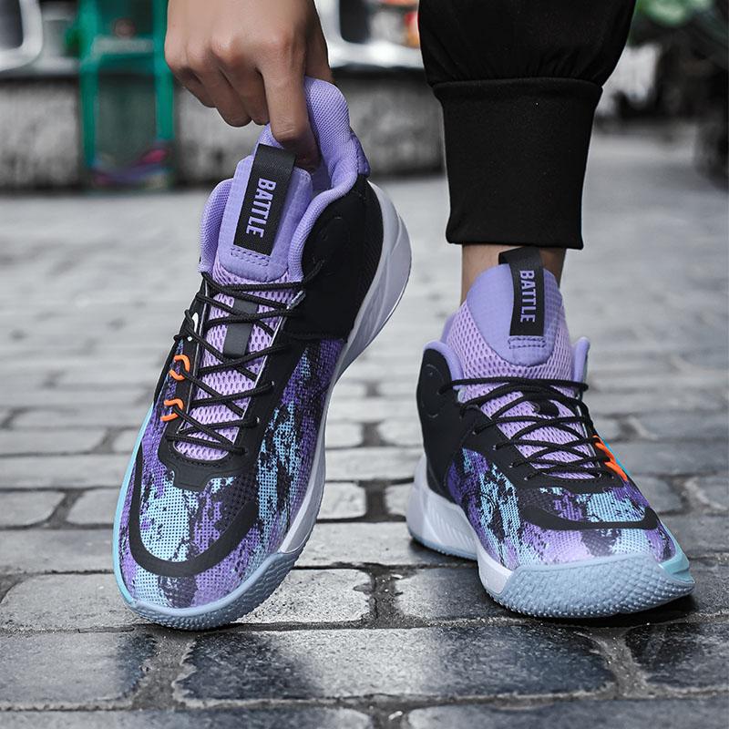 Баскетбольные кроссовки большого размера, молодежная спортивная обувь, мужские амортизирующие противоскользящие дышащие кроссовки, трендовые баскетбольные кроссовки