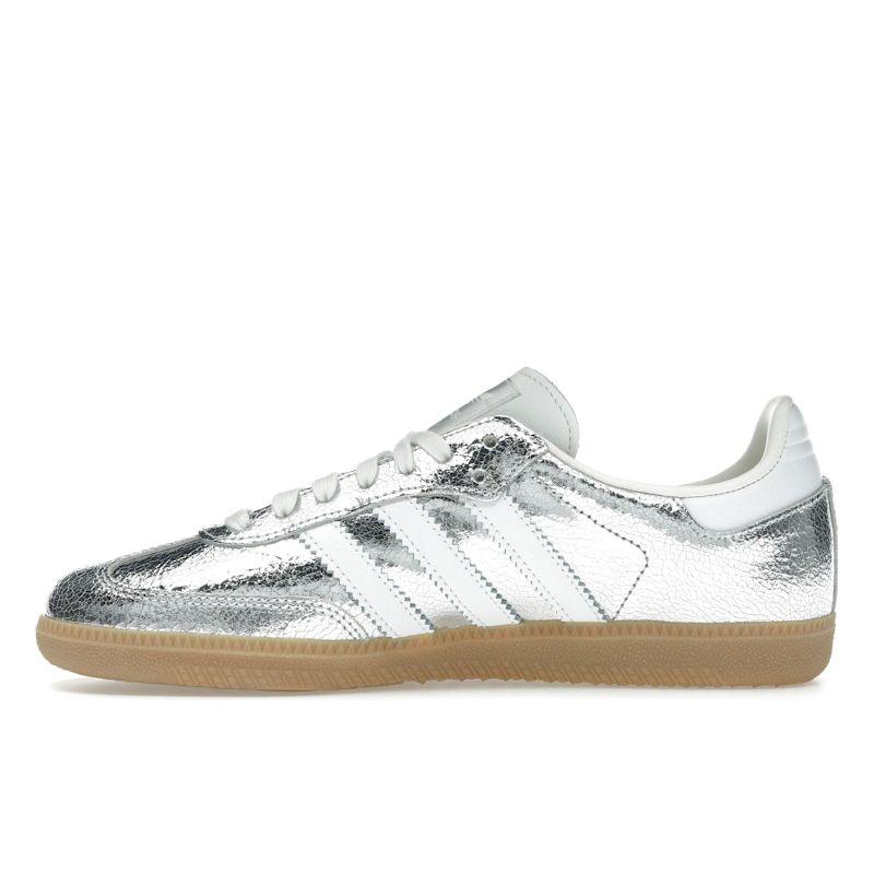 Adidas Samba OG Cracked Metallic Pack - Silver Women Sneakers Silver-Metallic Footwear-White Core-White JR0035