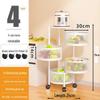 TEMU Round Multi-Layer Rotating Kitchen Rack - Floor-Standing Fruit and Snack Storage Basket