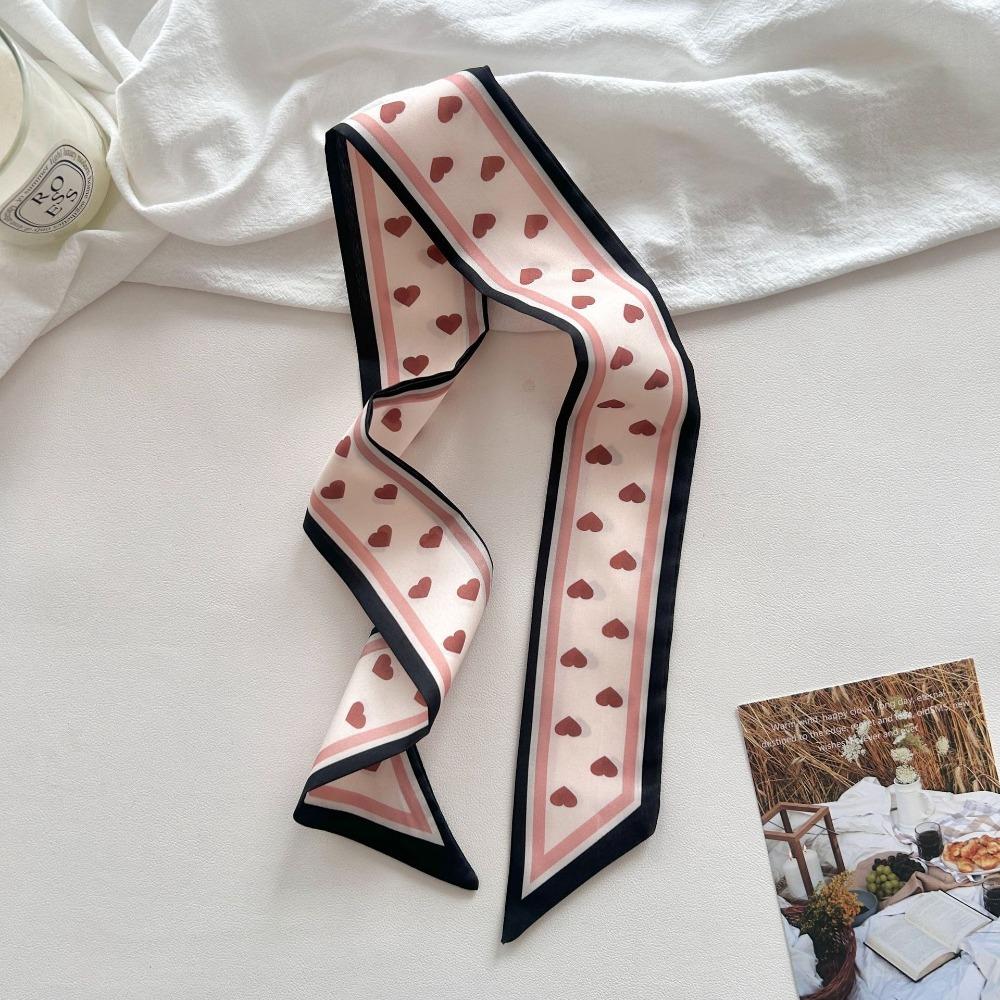 Printing Decorative Ribbon Skinny Silk Small Scarf Lady Tie Hair Scarf Headband
