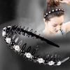 Toothed Women Korean Rhinestone Hair Accessories Hair Band Pearl Headband Wash Face Hair Hoop