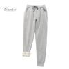 Women Sweatpants Elastic Waist Adjustable Drawstring Casual Harem Pants with Pockets Solid Color Casual Trousers