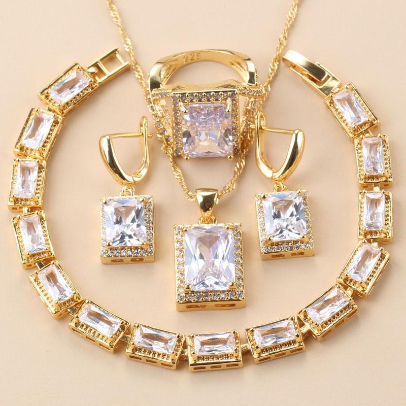 Африканский Позолоченный Браслет Браслет Кольцо Модные Зеленые Цирконы Наборы Ювелирных Изделий Ожерелье Клипсы Серьги Для Женщин Подарок