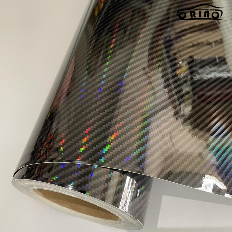 Голографическая черная виниловая пленка из углеродного волокна, воздухоотводящая пленка для автомобиля «сделай сам», виниловые автомобильные наклейки