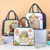 Cartoon Capybara Lunch Bag Insulated Food Container Portable Thermal Bento Box Bag Multifunctional Kids School Picnic Food Pouch