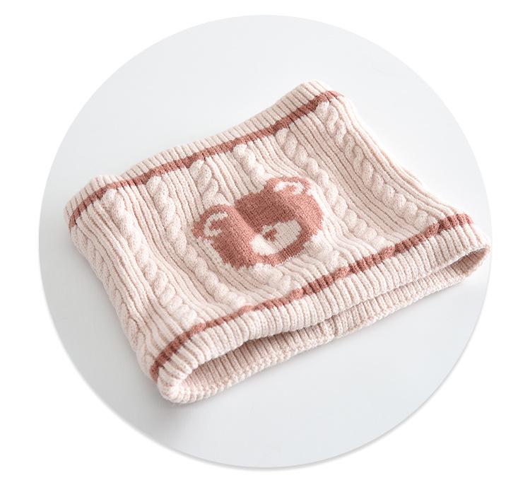 Детский милый зимний набор: шапка с ушками медвежонка и шарф - Теплый, ветрозащитный вязаный комплект для школьников