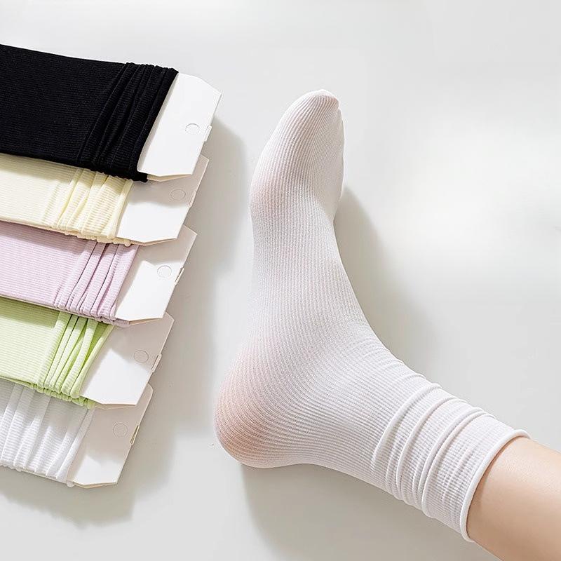 Ladies Summer Thin Style Yuezi Ice Silk In The Tube Pile Socks