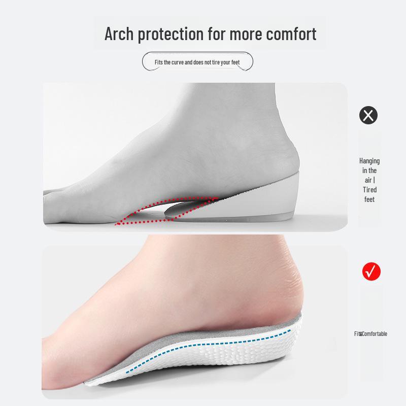 Семислойные стельки для увеличения роста: Невидимая, амортизирующая полустелька для мужчин и женщин, идеально подходит для осенне-зимних ботинок Мартин