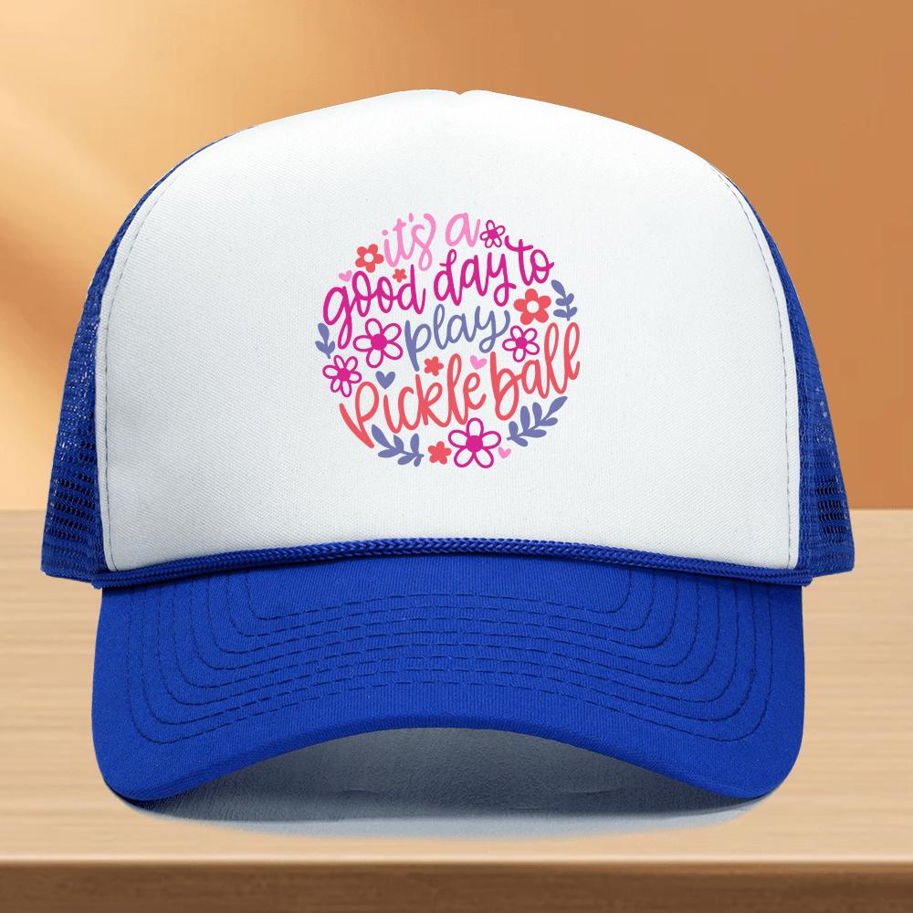 Its A Good Day To Play Pickleball Trucker Hat Breathable Mesh Cap Casual Unisex Adult Headwear