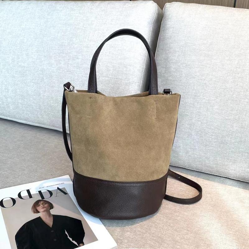 Сумка-ведро из матовой коровьей кожи, женская сумка через плечо из натуральной кожи