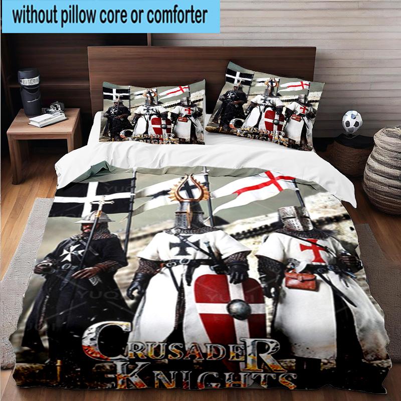 3PCS Knightly Crusader Armor 3pcs Bedding,Including 3PCS Duvet Cover And 2pcs Pillowcases Perfect for Christmas,Ideal for Bedroom, Dormitory